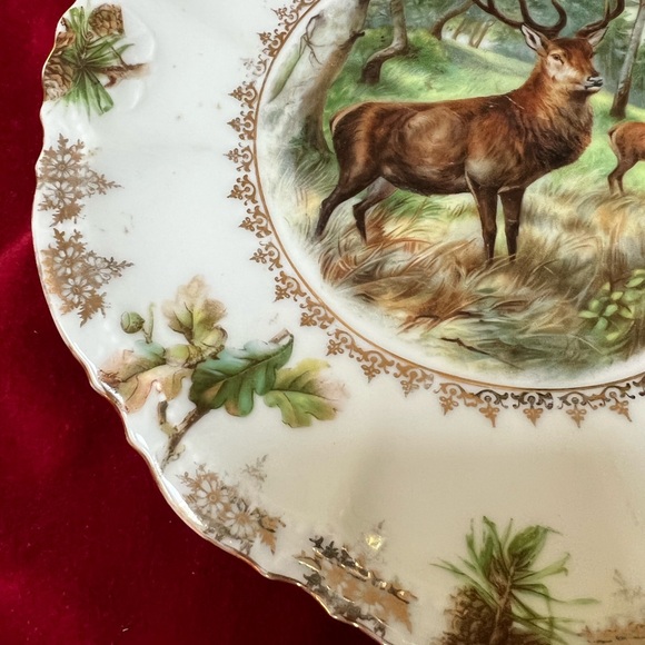 Antique 9” STAG Plate from Porzellanfabrik Moschendorf , Bavaria. 1885-1937 - Picture 11 of 12